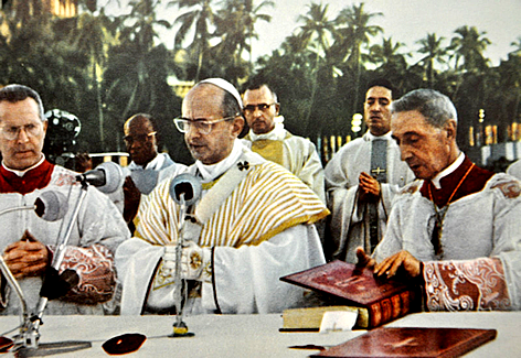 Image result for Photo Pope Paul VI at Vatican Council II first Mass